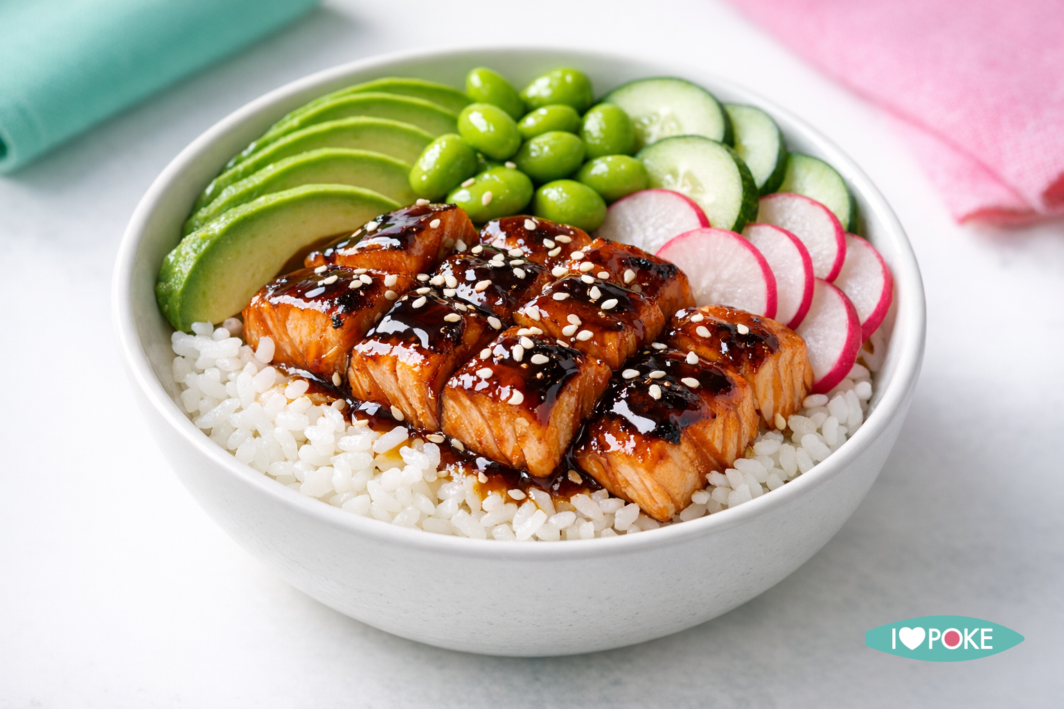 Poke Bowl Salmone Teriyaki Glossy