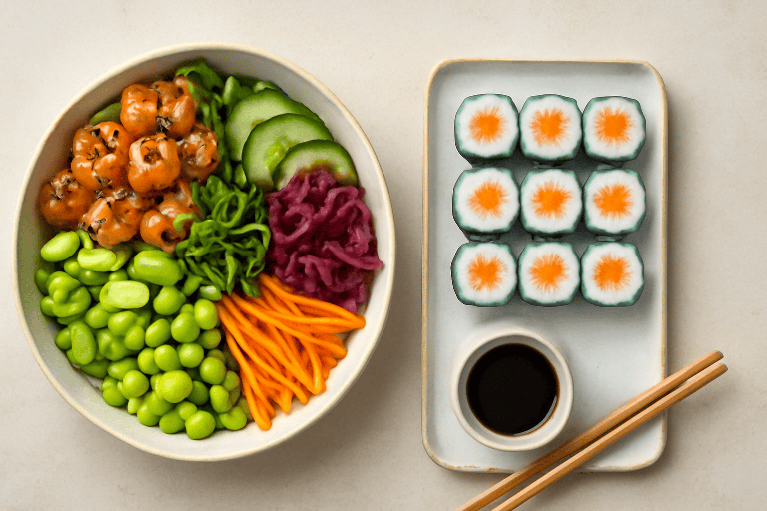Poke bowl vs sushi: differences, calories, and when to choose one or the other