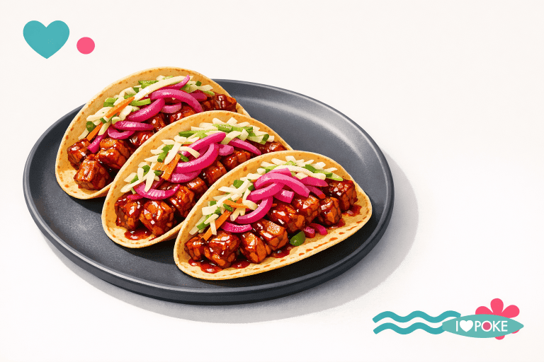 Tacos di tempeh BBQ con cipolla marinata, perfetti per un pasto gustoso e vegano. Ricetta ricca di sapore, ideale per gli amanti della cucina sana e creativa.