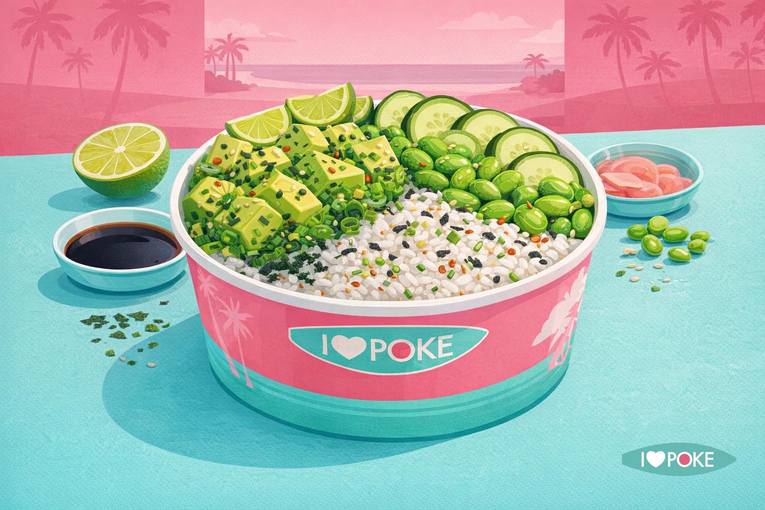Poke bowl all’avocado e cetriolo