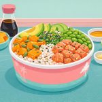 Poke bowl autunnale con zucca e salmone