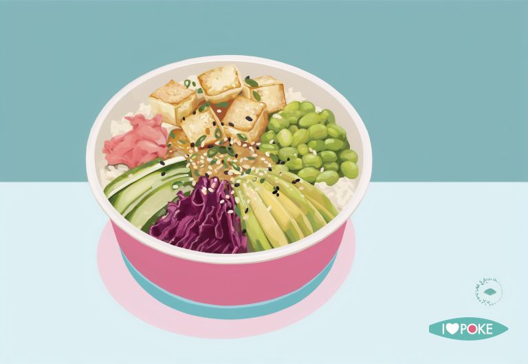 Poke bowl con edamame e tofu