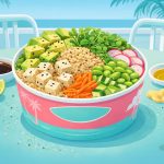 Poke bowl con quinoa e avocado