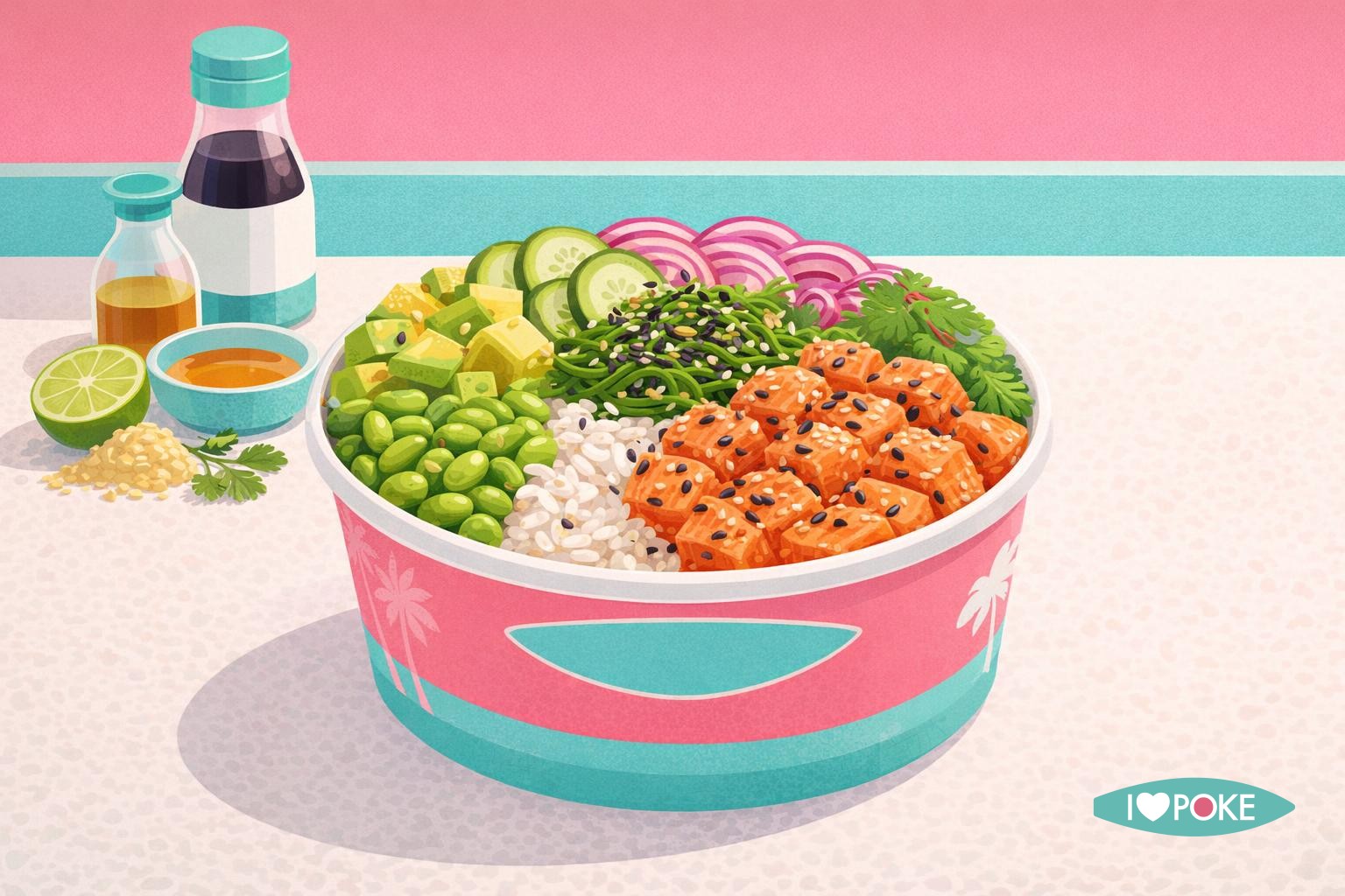 Poke bowl con salmone marinato