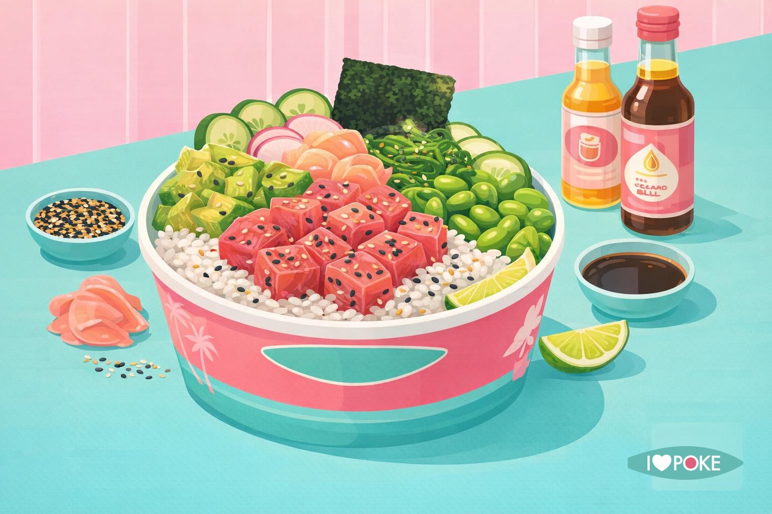 Poke bowl con tonno fresco e sesamo