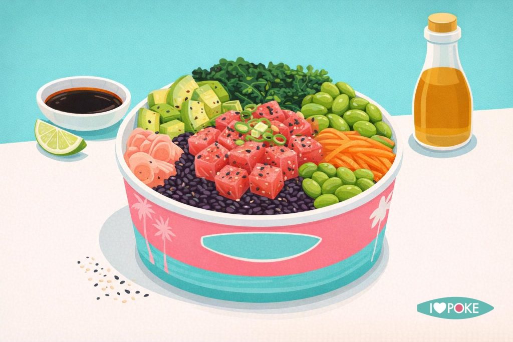 Poke bowl invernale con riso venere e tonno