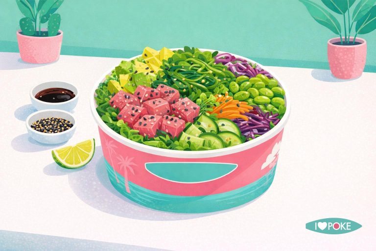 Poke bowl low calorie con base insalata
