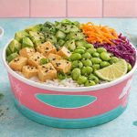 Poke bowl vegan tofu edamame