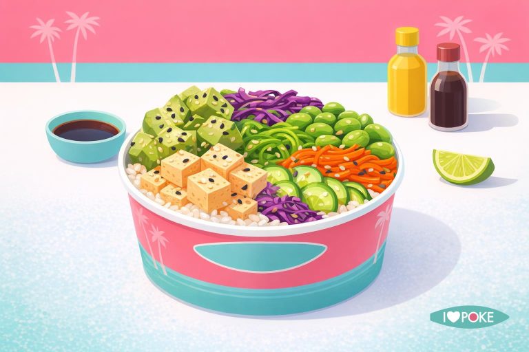 Poke bowl vegetariana con verdure croccanti