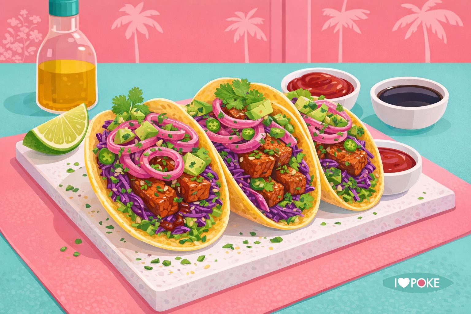Tacos Tempeh BBQ e Cipolla Marinata
