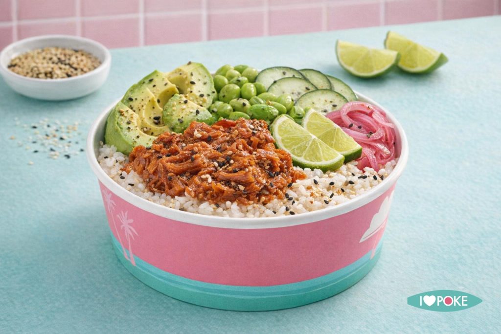 Vegan Poke Bowl Jackfruit BBQ