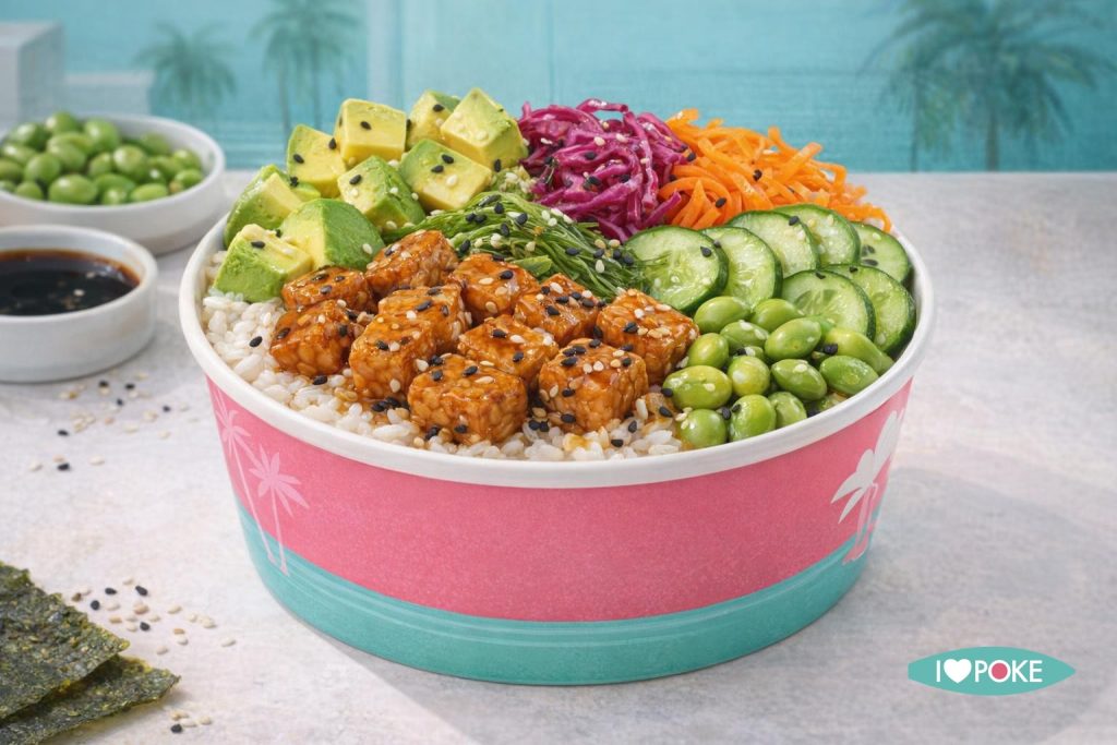 Vegan Poke Bowl Tempeh Teriyaki
