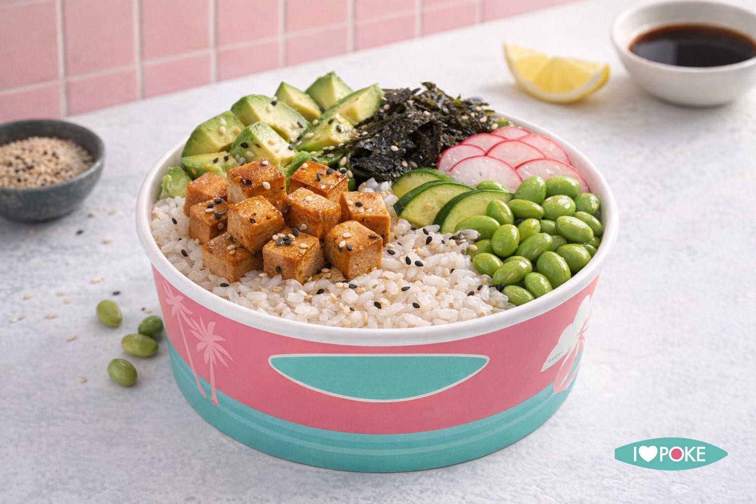 Vegan Poke Bowl Tofu Affumicato e Edamame